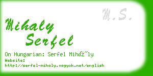 mihaly serfel business card